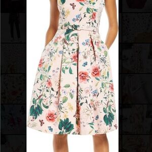 Eliza J Pink Floral Midi Dress